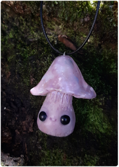 Mushroom Being Amulet 05 - Iridescent Pastel | Magical Creature Pendant - online store