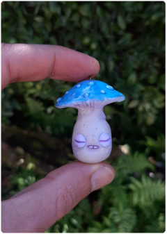 Mushroom Being Amulet 07 - Blue | Magical Creature Pendant - online store