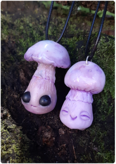 KIT 2 Mushroom Beings Amulets 09 and 10 | Magical Creatures Pendants on internet