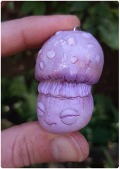 Mushroom Being Amulet 11 - Iridescent Pastel | Magical Creature Pendant