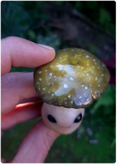 Collectible Miniature: Mushroom Being 08 - Green | Fungus Art Doll - online store