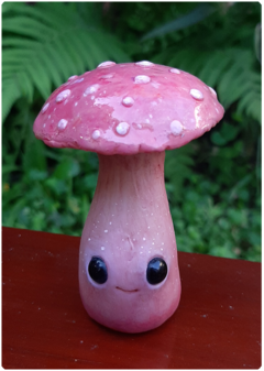 Collectible Miniature: Mushroom Being 14 - Pink | Fungus Art Doll