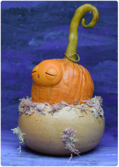 Image of Lil Pumpkin Buds 01 | miniature Art Doll Halloween edition