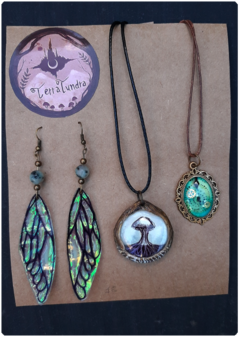 Magic Kit 18 | 2 charms + fairy wings earrings - TerraTundra - Artes Mágicas