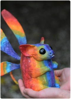 Glono - Rainbow Cutis Collection | Unique Magical Animal OOAK Art Doll - buy online