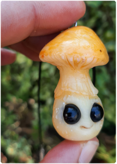 Image of Mushroom Being Amulet 02 - Yellow | Magical Creature Pendant