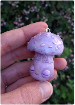 Mushroom Being Amulet 15 - Iridescent Pastel | Magical Creature Pendant - buy online