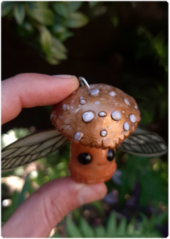 Mushroom Being Amulet 24 - Winged Golden | Magical Creature Pendant - buy online