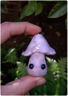 Mushroom Being Amulet 05 - Iridescent Pastel | Magical Creature Pendant