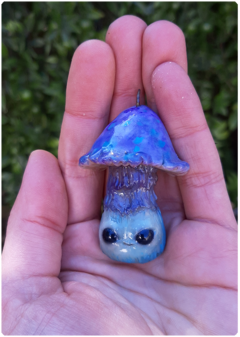 Mushroom Being Amulet 06 - Bluish purple | Magical Creature Pendant - buy online