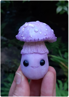 Image of Collectible Miniature: Mushroom Being 11 - Iridescent Pastel | Fungus Art Doll