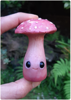 Collectible Miniature: Mushroom Being 14 - Pink | Fungus Art Doll - online store