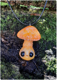 Mushroom Being Amulet 01 - Yellow | Magical Creature Pendant - online store