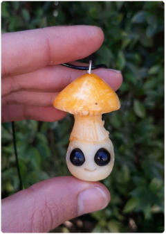 Mushroom Being Amulet 02 - Yellow | Magical Creature Pendant