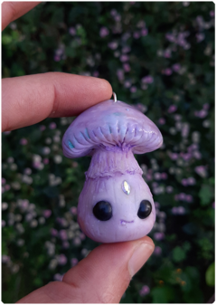 Image of Mushroom Being Amulet 13 - Iridescent Pastel | Magical Creature Pendant