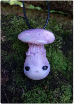 Mushroom Being Amulet 14 - Iridescent Pastel | Magical Creature Pendant - online store