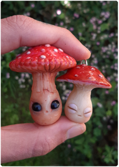 Image of KIT 2 Mushroom Beings Amulets 19 and 20 | Magical Creatures Pendants