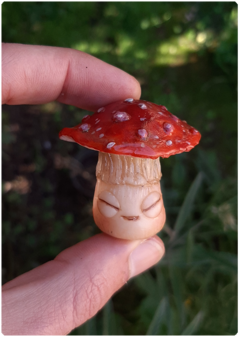 Image of Mushroom Being Amulet 21 - Amanita | Magical Creature Pendant