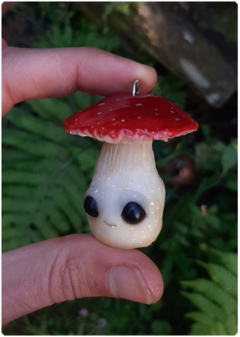 Mushroom Being Amulet 22 - Amanita | Magical Creature Pendant - online store