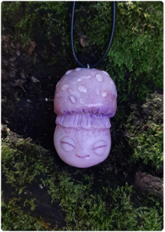 Mushroom Being Amulet 11 - Iridescent Pastel | Magical Creature Pendant - online store