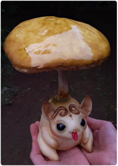 Ozoro, the restless - Mushroom Cutis Collection | Art Doll Magical Fungi Animal - online store