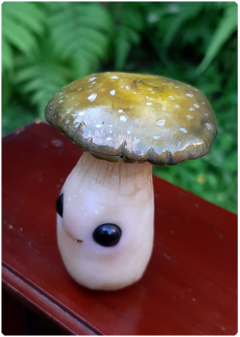 Collectible Miniature: Mushroom Being 08 - Green | Fungus Art Doll on internet