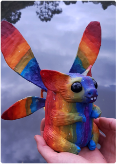 Image of Glono - Rainbow Cutis Collection | Unique Magical Animal OOAK Art Doll