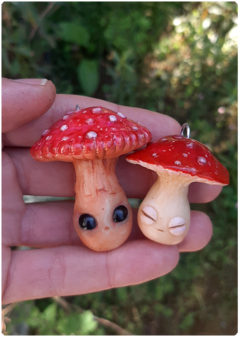 KIT 2 Mushroom Beings Amulets 19 and 20 | Magical Creatures Pendants