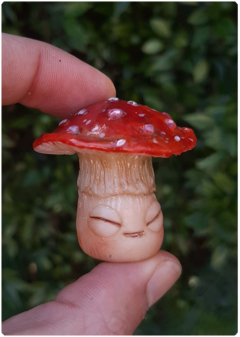 Mushroom Being Amulet 21 - Amanita | Magical Creature Pendant