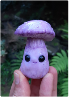 Image of Collectible Miniature: Mushroom Being 12 - Iridescent Pastel | Fungus Art Doll