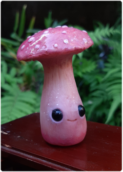 Collectible Miniature: Mushroom Being 14 - Pink | Fungus Art Doll on internet