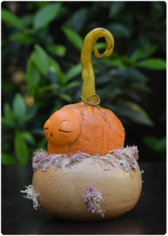 Lil Pumpkin Buds 01 | miniature Art Doll Halloween edition