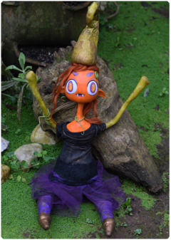 Image of Jenna, the first - Lil Pumpkin Collection | unique OOAK Art Doll Halloween edition