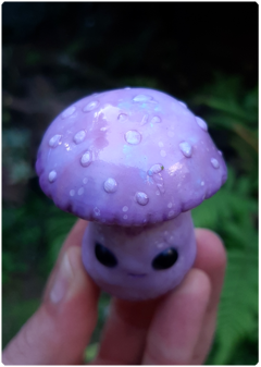 Collectible Miniature: Mushroom Being 12 - Iridescent Pastel | Fungus Art Doll