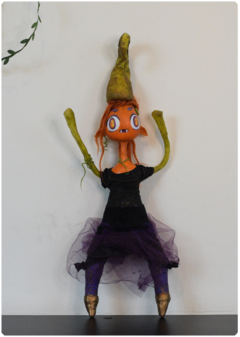 Jenna, the first - Lil Pumpkin Collection | unique OOAK Art Doll Halloween edition