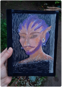 Grimoire LUX Mycelial Elf | Handmade Magic Diary 250pgs, Original Painting Cover on internet