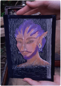 Image of Grimoire LUX Mycelial Elf | Handmade Magic Diary 250pgs, Original Painting Cover