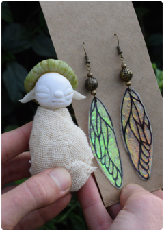 KIT 14 Personalize your Mushroom Baby Fairy + Fairy Wings Earrings - online store