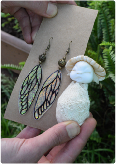 KIT 11 Personalize your Mushroom Baby Fairy + Fairy Wings Earrings on internet