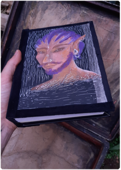 Grimoire LUX Mycelial Elf | Handmade Magic Diary 250pgs, Original Painting Cover - online store