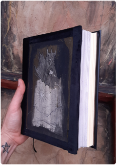 Grimoire LUX the Dark Night | Handmade Magic Diary 250pgs, Original Painting Cover - online store