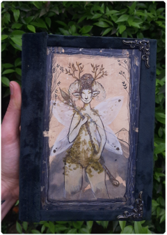 Image of Grimoire LUX Plant Creature | Handmade Magic Diary 250pgs, Original Painting Cover