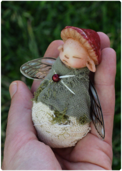 Mushroom Baby Fairy Art Doll 10 - online store