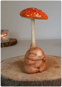 Art Doll KINO, Filhote de Ser Cogumelo Amanita - Escultura Fungo Mágico - loja online