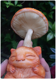 Art Doll FUKI, Foxy Baby Mushroom Being - Magic Fungus OOAK Sculpture - online store