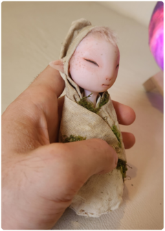 Baby Elf 1 - Articulated Elven Art Doll, Unique Elemental OOAK Doll - buy online