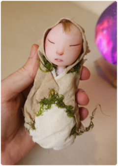 Baby Elf 2 - Articulated Elven Art Doll, Unique Elemental OOAK Doll