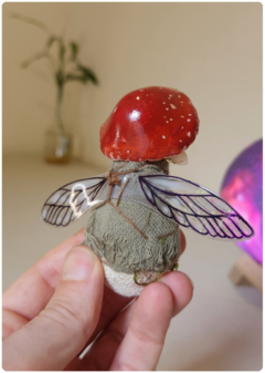 Baby Mushroom Fairy 1 - Elemental Amanita Art Doll Sculpture - buy online