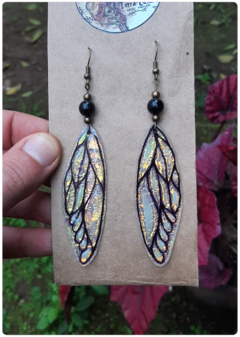 1 pair of Cicada Fairy Wings Earrings - Unique handcrafted creation - TerraTundra - Artes Mágicas