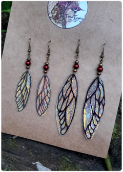 2 pairs of Cicada Fairy Wings Earrings - Small and Big | Unique handcrafted creation on internet